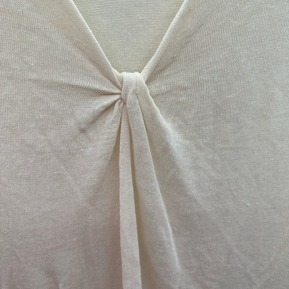 Jones New York cream twist chest linen lightweight classic woman's tank top. 1X - Picture 4 of 8
